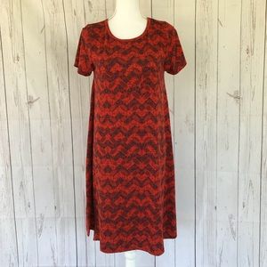 🛍Lularoe Red And Black Amelia Dress Size XS